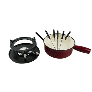 Nhà Máy Bán Buôn Giá Đồ Nấu Nướng Bộ Không Dính Men Fondue Bộ Nồi Fondue Dforks Sô Cô La Pho Mát Đúc Sắt Fondue Bộ - Product Image 4