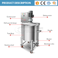 Cuve mélangeuse électrique en acier inoxydable 100L/500L avec pompe et moteur pour la fabrication de parfums et de savon liquide