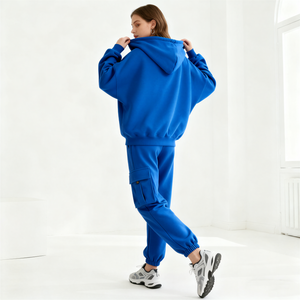 TKAN391 Venta al por mayor de alta calidad señoras Jogger 2 piezas chándal 100% ropa de algodón con impresión de logotipo personalizado servicio OEM mujeres - Product Image 3