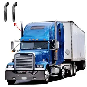 Alta calidad 3 pulgadas O.D. Chrome Curved Top Stack Pipe Plain End - 96 pulgadas de largo para camiones pesados