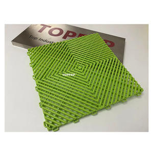Carreaux de sol de garage haute résistance Grille de salle de lavage de voiture Carreaux de garage PP à emboîtement modulaire en plastique - Product Image 1