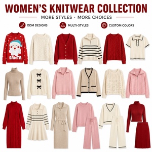 Pulls <span class=keywords><strong>de</strong></span> Noël pour femmes OEM, pulls <span class=keywords><strong>de</strong></span> Noël unisexes pour la famille, pulls <span class=keywords><strong>de</strong></span> Noël en tricot mignons avec motif Père Noël, personnalisés - Product Image 5