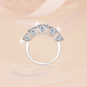 Bague de luxe ZHIMEI en moissanite taille princesse pour femme, en argent sterling S925, avec 5 pierres, pour fiançailles, mariage, alliance éternité, anniversaire - Product Image 2