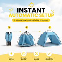 Tente de plage automatique haut de gamme, abri solaire imperméable, tente de camping extérieure portable, tente dôme pliable pour 4 personnes