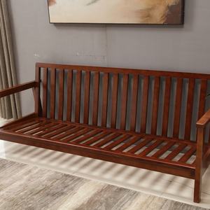 Ensemble de canapés en tissu et bois de style nordique moderne et simple, adapté au salon - Product Image 4