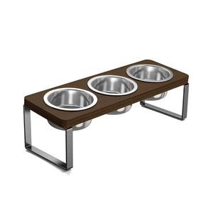 Bols surélevés pour chat avec 3 bols en acier inoxydable Support de nourriture pour animaux de compagnie surélevé <span class=keywords><strong>anti</strong></span>-vomi incliné à 10 ° - Product Image 1