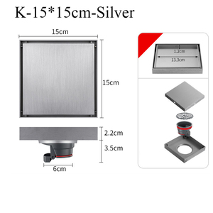 Custom <b>Drain</b> Ceramic Tiles Round Triangular Shape with 50 Pipes Gray Black Shower Room - Product Image 4