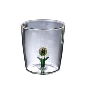 Tasse en verre borosilicate transparent résistant à la chaleur avec poignée en boule creuse à fleur 3D intégrée <span class=keywords><strong>pour</strong></span> boire - Product Image 1
