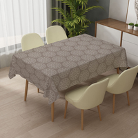 Nappe rectangulaire beige à motifs floraux en PVC, idéale pour Pâques, anniversaires, nappe résistante à l'huile, collection RNPT en promotion