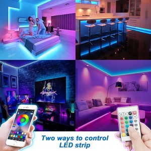 Tira de <span class=keywords><strong>LED</strong></span> de 12V, 18/30/60, atenuación infrarroja WiFi, tira de luz decorativa impermeable para exteriores que cambia de color - Product Image 4