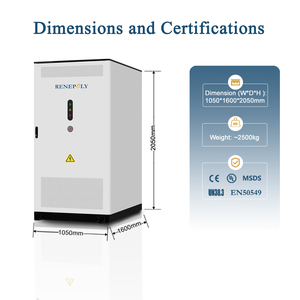 Stock européen Renepoly 125kW 257kWh LiFePO4 Batterie Armoire de stockage d'énergie BESS Refroidissement par liquide pour systèmes d'énergie renouvelable - Product Image 2