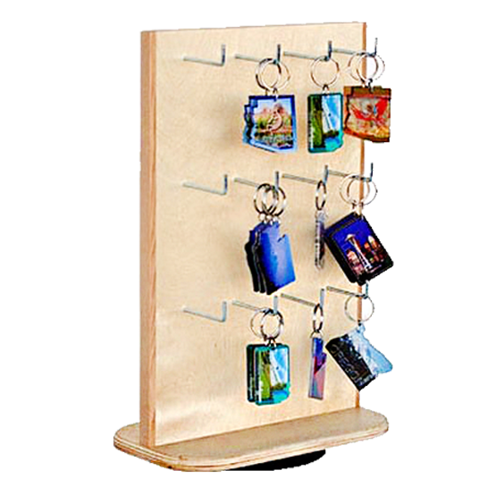 Apache Customizable Oak Floor Standing Powder Coated Storage Key Chain Display Rack with Custom Logo for Supermarket Mall Use — view 5