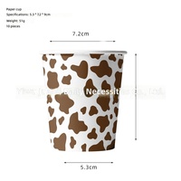 Nouveau Kit de Fête Thème Ferme et Vaches de Dessin Animé, Noir, Blanc et Doré, Qualité Alimentaire, 116 Pièces : Assiettes en Carton, Nappe et Guirlande de Drapeaux Triangulaires