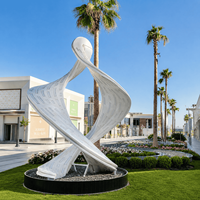 Escultura de Arte en Acero Inoxidable para Exteriores, Diseño Metálico Moderno Personalizado para Arquitectos de Paisajes y Proyectos de Arte Público
