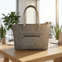 Sac fourre-tout de week-end en feutre polyester couleur personnalisée avec poignée pliable et organisateur de rangement – Durable et léger