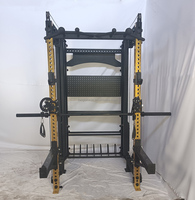 LongGlory plegable multifuncional 3D Smith Machine Cable Crossover Trainer plegable Power Rack para uso doméstico y gimnasio