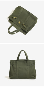 Borsa da Viaggio Grande Strutturata e Resistente di Marca di Moda, Borsa Tote Quadrata in Tela Organica con Chiusura a Lucchetto, Lussuosa Borsa da Donna - Product Image 2