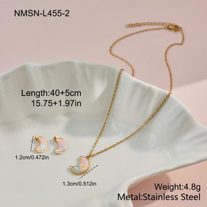 Set di Gioielli per Bambine con <span class=keywords><strong>Collana</strong></span> e Orecchini Luna e Stella in Acciaio Inossidabile Ipoallergenico - Product Image 6