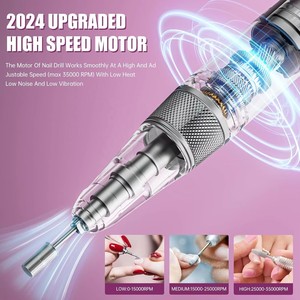 Taladro de Uñas Eléctrico - Lima de Uñas Portátil Profesional de 35000 RPM, Recargable, Herramienta para Pulir y Rectificar Gel Acrílico - Product Image 4