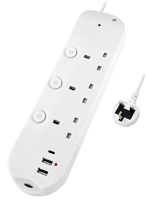 UK Power Socket 3 Ways 13A 250V Surge Protection des enfants avec interrupteur avec 2 Type a 1 Type C Charge rapide Max.20W 3G1.25mm2x1.0m