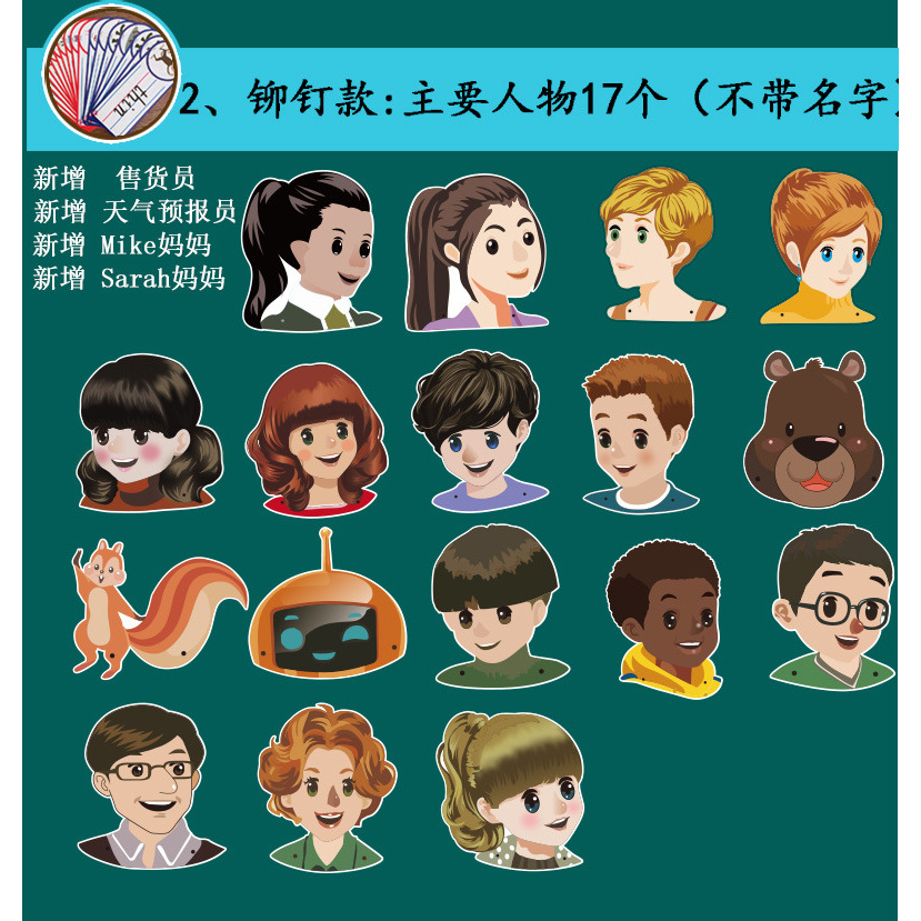 17 personnages principaux (sans nom) (motif clouté)