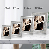 Cadre en verre 4X6 Cadre en verre cristal Style de Noël Affichage de bureau Cadre photo en verre diamant rose