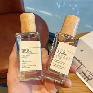 ขวดน้ำหอมแก้วเปล่าทรงสี่เหลี่ยมผืนผ้าแบบวินเทจ ขนาด 30 มล. 50 มล. 100 มล. พร้อมฝาไม้ - Product Image 2