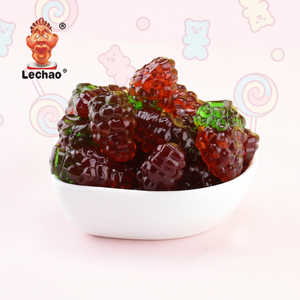 Vente chaude Halal Mix Fruit Forme <span class=keywords><strong>de</strong></span> raisin 3D Gummy multicolores à mâcher Bonbons aux fruits Snack chinois - Product Image 1