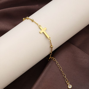 Religious 316L Stainless Steel 14k 18k Gold Plated Catholic Bead Bracelets With Charms Rosary Virgin Mary Bracelet for Women <b>Men</b> - Product Image 5