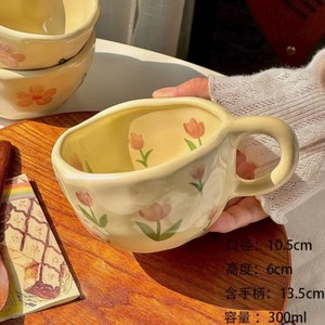 Taza de cerámica de tulipán Popular 2025, taza de agua de cerámica, taza de leche de la mañana, taza de café y té de la tarde - Product Image 2