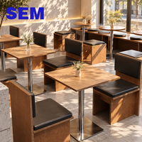 Ensemble table et chaises de restaurant SEM, table en contreplaqué, chaises rembourrées, mobilier moderne pour café et bistrot, vente en gros