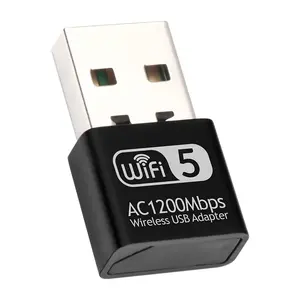 بطاقة شبكة لاسلكية صغيرة USB محول واي فاي إيثرنت 2.4G 5G نطاق ثنائي لأجهزة سطح المكتب وويندوز كمبيوتر محمول هوائي استقبال واي فاي