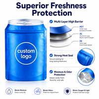 Sacs Mylar Bleus Personnalisés 4x6 1g/3.5g/28g/poignée, Sachets Anti-Odeur à Fermeture Éclair, Sacs Mylar Holographiques Découpés sur Mesure de Forme Spéciale