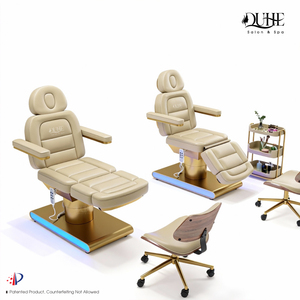 Giường <span class=keywords><strong>spa</strong></span> làm đẹp cao cấp 4 động cơ, giường điện trị liệu mặt, chân đế vàng, ghế nối mi, bàn và giường <span class=keywords><strong>massage</strong></span> ngả lưng dành cho nối mi - Product Image 2
