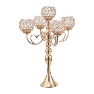 Candelabros de Cristal Antiguos Plateados para Centros de Mesa de Boda - Product Image 4