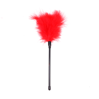 Fouet court noir sexy à plumes pour chatouilles, bâton de stimulation sensorielle pour préliminaires, palette de flirt corporel pour couples