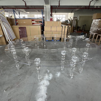 Fabrik Luxushotel Bankettsaal Klarer Acryl Esstisch Runde Form Acryl Events Hochzeits tisch