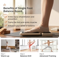 Planche d'équilibre en bois CZFIT portable pour la rééducation des entorses de la cheville et les exercices de physiothérapie