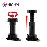 HIGHYI pieds de lit niveleur produits matériels pieds de canapé en plastique pour meubles pieds de nivellement robustes pieds d'armoire réglables