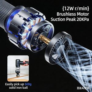 <span class=keywords><strong>Aspirateur</strong></span> à main <span class=keywords><strong>sans</strong></span> <span class=keywords><strong>fil</strong></span> 20000Pa, <span class=keywords><strong>sans</strong></span> balais, 3-en-1, soufflage et aspiration, portable, pour la maison, le bureau et la voiture - Product Image 4