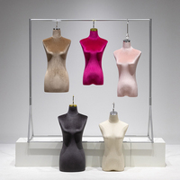 Mannequin de présentation femme demi-corps à hauteur réglable, buste en fibre de verre sans tête Robben T-3