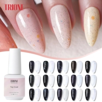 Top Coat Scintillant Effet Paillettes Sans Résidu Gel de Finition Brillant Semi-Permanent UV/LED pour Nail Art Marque Privée