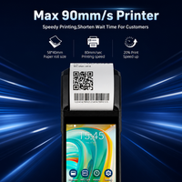 Terminal de point de vente mobile Android 14 avec écran tactile de 5,5 pouces, 4G, WiFi, NFC, imprimante thermique, Bluetooth, terminal de point de vente portable, système de point de vente mobile pour restaurant