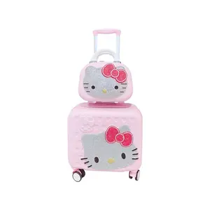 Pink diamond kid's luggage drill strap suitcase hello cat16 "luggage set for kids travel bags