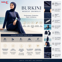 Burkini OEM ODM pour femmes musulmanes, UPF 50+, couvrant entièrement le corps, grandes tailles, maillot de bain modeste, marque privée