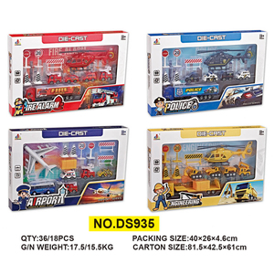 Conjunto de vehículos de ingeniería para niños, juguete de camión fundido a presión deslizante, juego de simulación de aleación fundido a presión, coche de <span class=keywords><strong>policía</strong></span>, juego de juguete - Product Image 4
