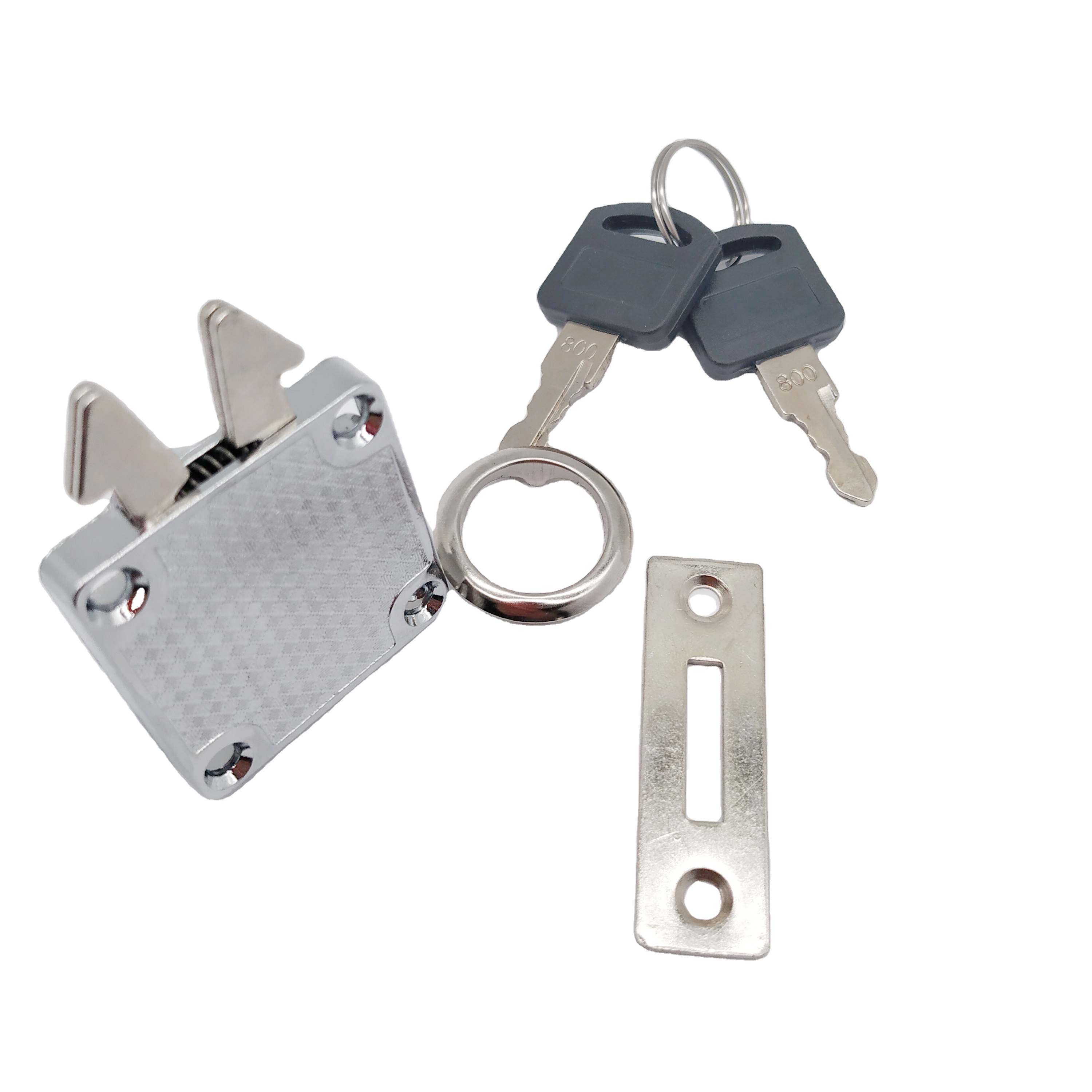 TK202 хромированный металлический дверной замок из цинкового сплава, замок для кухонного ящика с пластиковым ключом