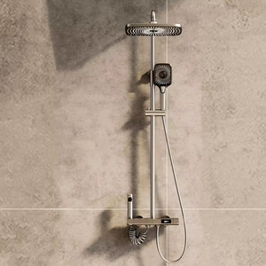 Hezee phòng tắm sang trọng treo tường thông minh màu trắng xám Đàn Piano LED hiển thị kỹ thuật số mưa máy bay phản lực Súng Vòi hoa sen đặt hệ thống vòi nước - Product Image 2