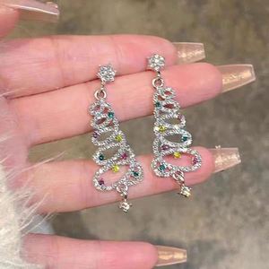 2024 New Christmas <b>Tree</b> Earrings Fashion Diamond Shiny Zircon Earrings Cute Pendant Earrings Jewelry Christmas Gift - Product Image 3