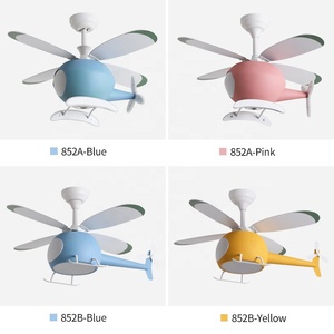 Ventilateur de plafond pour enfants avec lumière, pour chambre d'enfant, ventilateur de plafond en forme d'<span class=keywords><strong>avion</strong></span> ou d'hélicoptère avec lumière LED, lumière avec ventilateur pour chambre de fille - Product Image 6